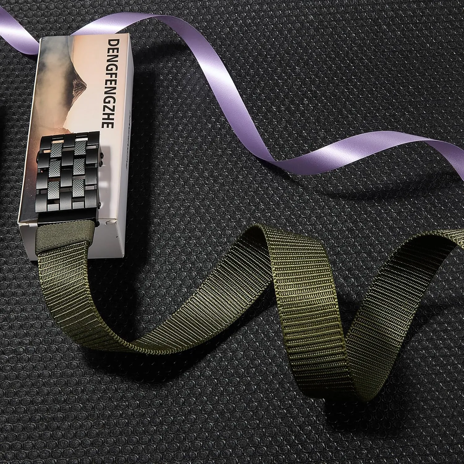 Men's Ratchet Web Belts,Outdoors Hiking Tactical Belt for Men,Nylon No Holes Golf Belts with Automatic Buckle