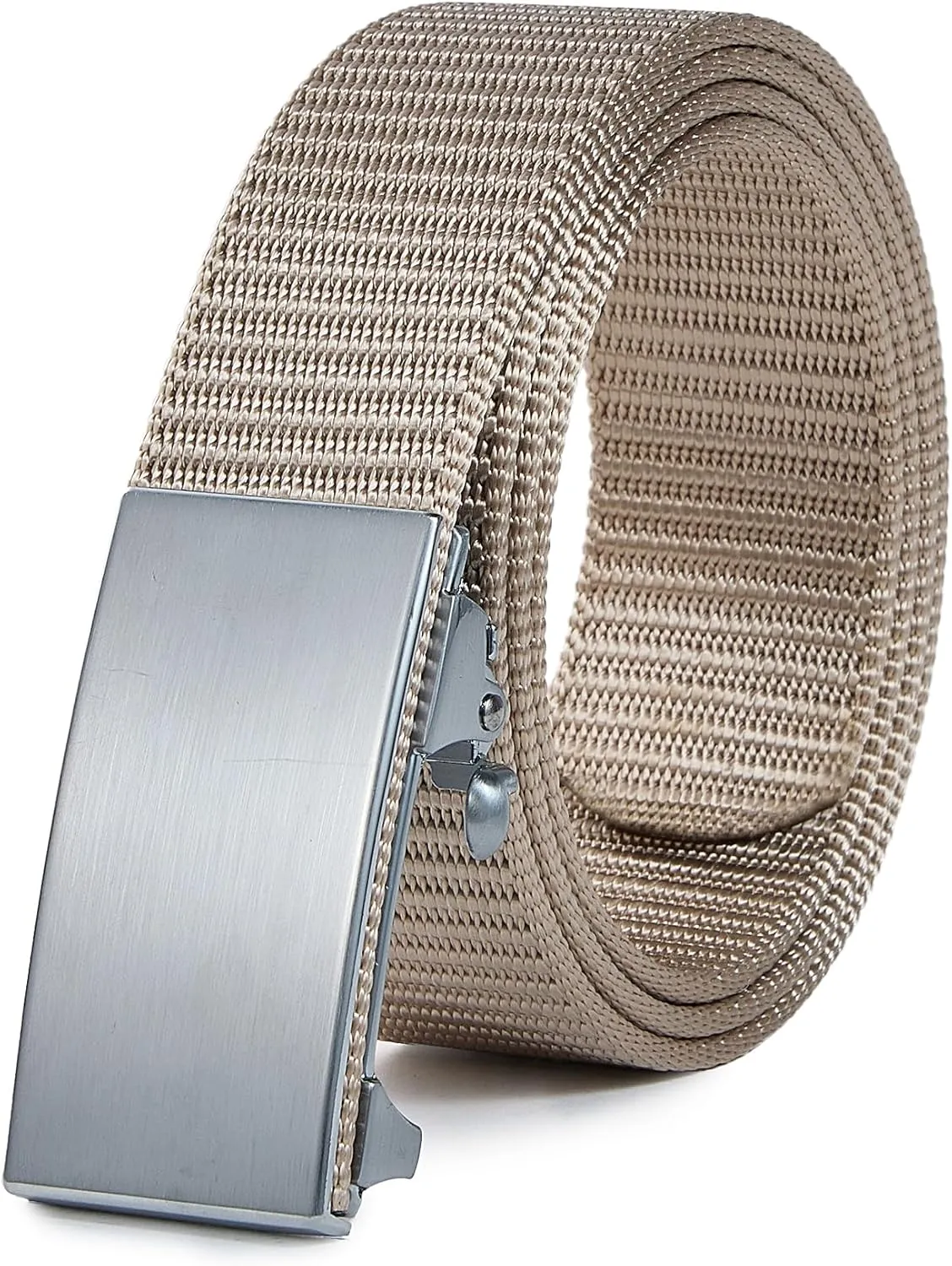 Men's Ratchet Web Belts,Outdoors Hiking Tactical Belt for Men,Nylon No Holes Golf Belts with Automatic Buckle