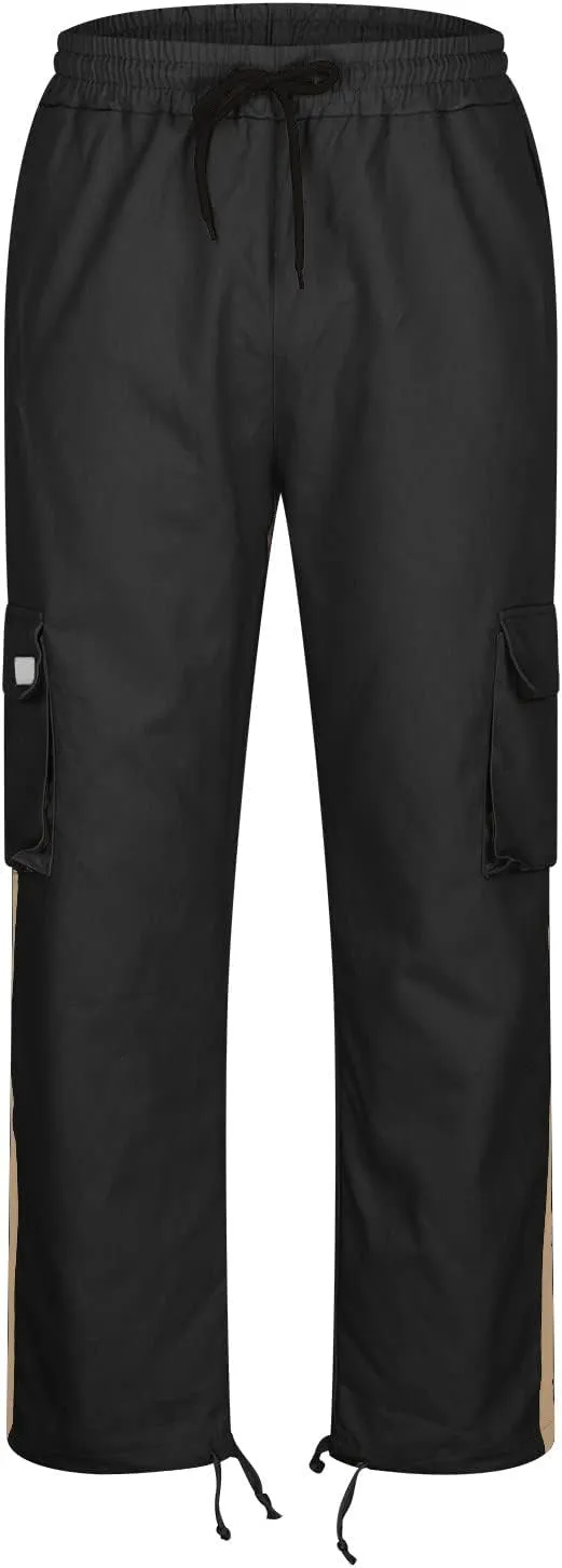 Men's Wild Cargo Pants Lightweight Tactical Pant Outdoor Hiking Jogger Loose Fit Wide Leg Pants with Multi Pockets