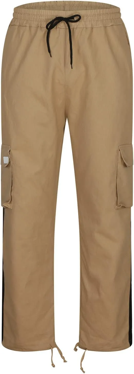 Men's Wild Cargo Pants Lightweight Tactical Pant Outdoor Hiking Jogger Loose Fit Wide Leg Pants with Multi Pockets