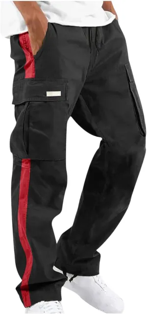Men's Wild Cargo Pants Lightweight Tactical Pant Outdoor Hiking Jogger Loose Fit Wide Leg Pants with Multi Pockets