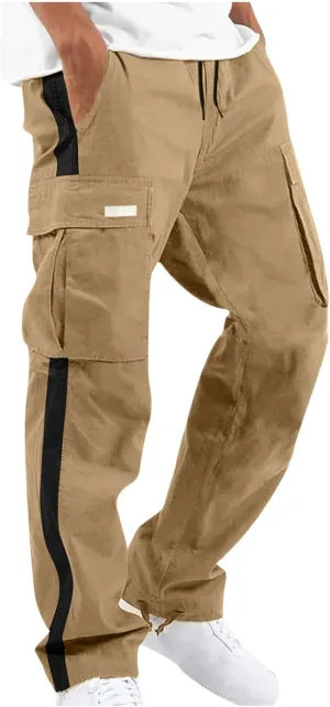 Men's Wild Cargo Pants Lightweight Tactical Pant Outdoor Hiking Jogger Loose Fit Wide Leg Pants with Multi Pockets