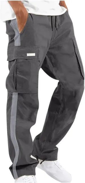 Men's Wild Cargo Pants Lightweight Tactical Pant Outdoor Hiking Jogger Loose Fit Wide Leg Pants with Multi Pockets