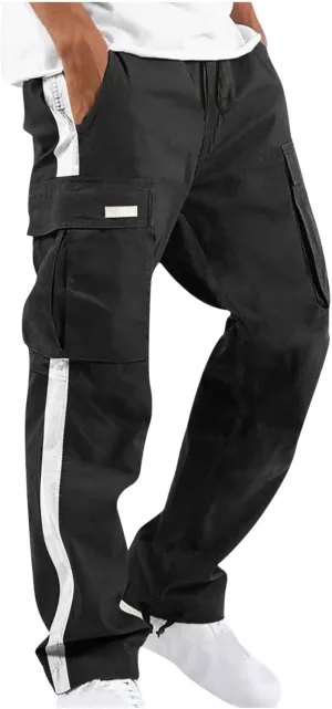 Men's Wild Cargo Pants Lightweight Tactical Pant Outdoor Hiking Jogger Loose Fit Wide Leg Pants with Multi Pockets