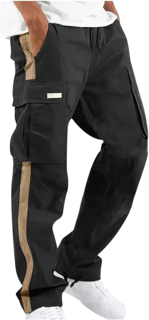 Men's Wild Cargo Pants Lightweight Tactical Pant Outdoor Hiking Jogger Loose Fit Wide Leg Pants with Multi Pockets