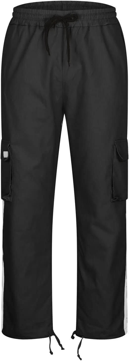 Men's Wild Cargo Pants Lightweight Tactical Pant Outdoor Hiking Jogger Loose Fit Wide Leg Pants with Multi Pockets