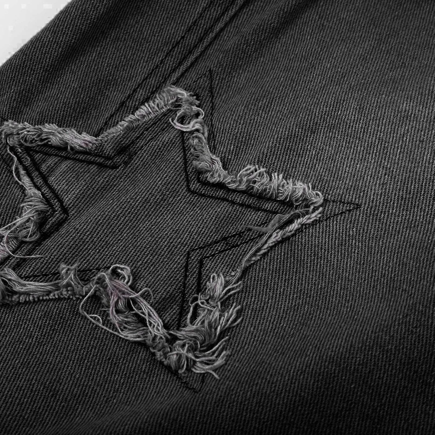 Mens Y2k Jeans Star High Waisted Hip Hop Y2K Streetwear Jeans Loose Baggy Embroidery Aesthetic Harajuku Denim Pants Trousers