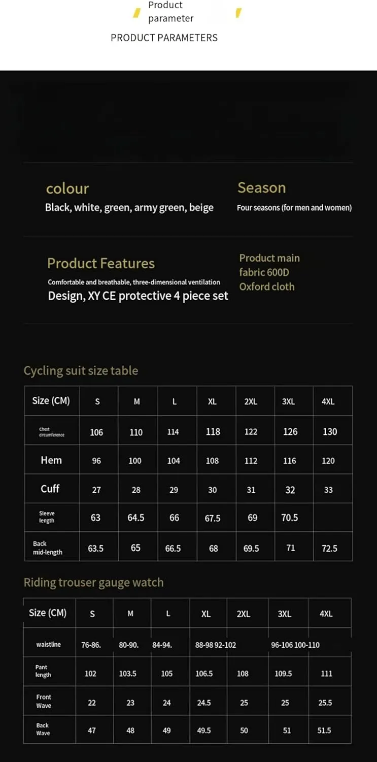 Motorcycle Riding ClothesRoad Protective Racing SuitsSummer Breathable Motorcycle Gear Men's Jacket Set