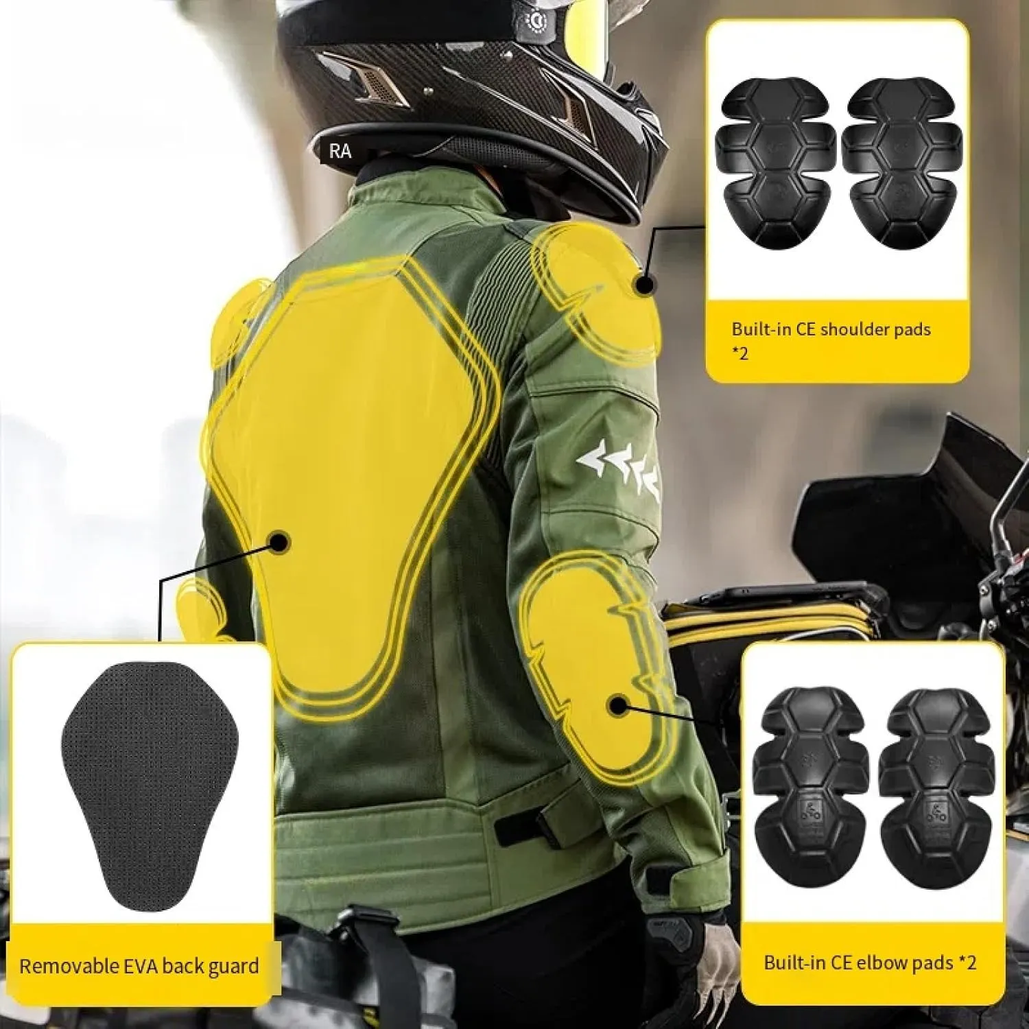 Motorcycle Riding ClothesRoad Protective Racing SuitsSummer Breathable Motorcycle Gear Men's Jacket Set