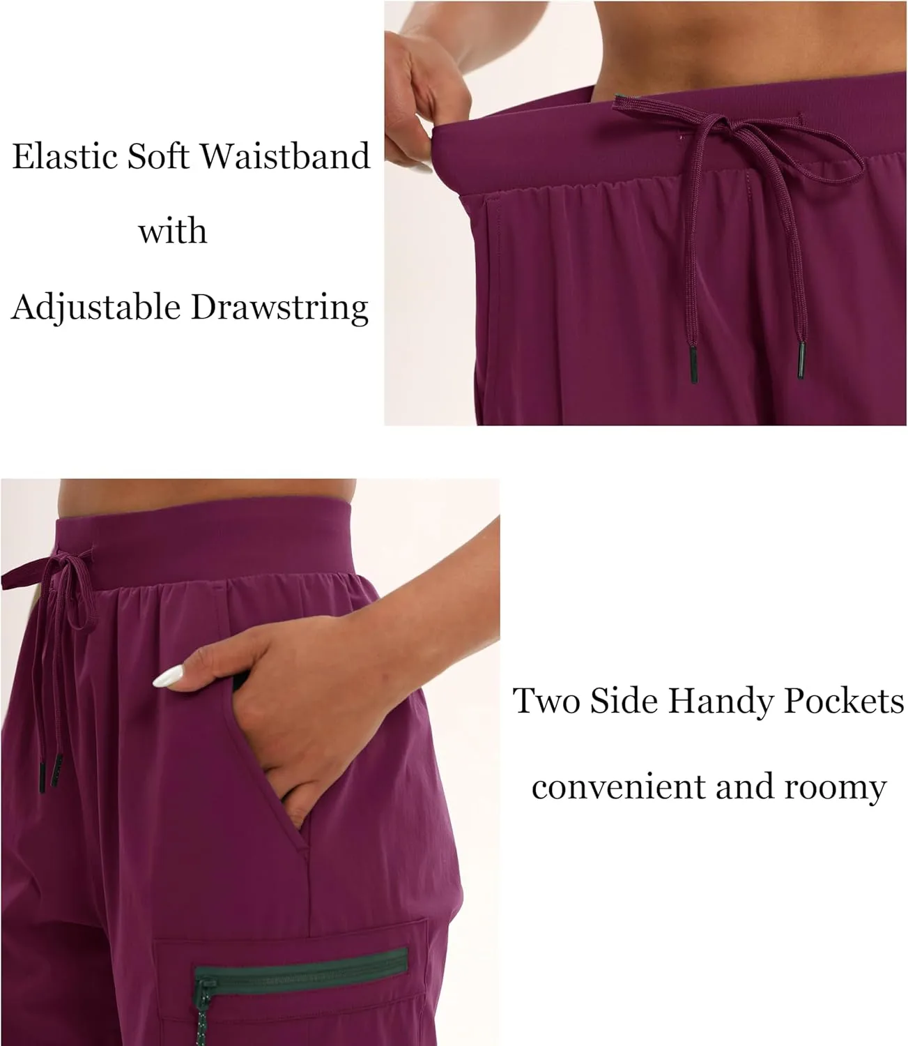 Oalka Women's Hiking Shorts Lightweight Zipper Pockets Cargo Quick Dry Summer Shorts