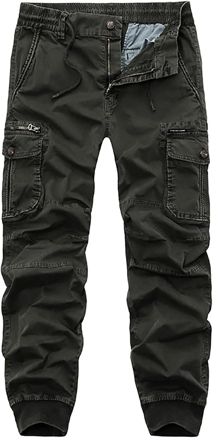 Parachute Pants for Men Lightweight Tactical Cargo Pants with Multi Pockets Casual Loose Hiking Trouser Outdoor