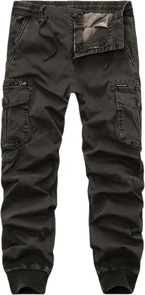 Parachute Pants for Men Lightweight Tactical Cargo Pants with Multi Pockets Casual Loose Hiking Trouser Outdoor