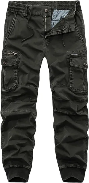 Parachute Pants for Men Lightweight Tactical Cargo Pants with Multi Pockets Casual Loose Hiking Trouser Outdoor