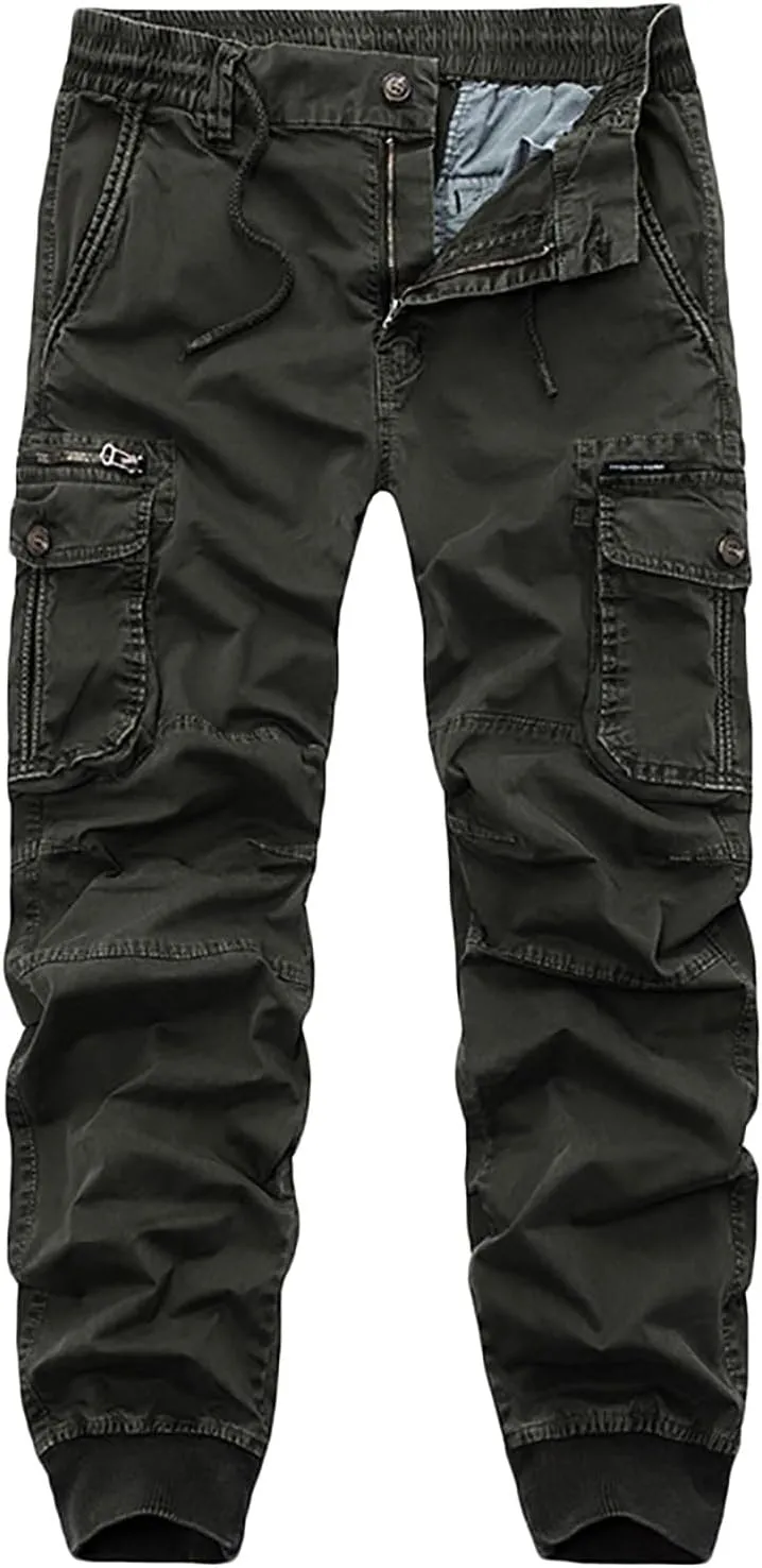 Parachute Pants for Men Lightweight Tactical Cargo Pants with Multi Pockets Casual Loose Hiking Trouser Outdoor
