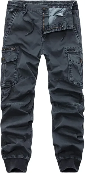 Parachute Pants for Men Lightweight Tactical Cargo Pants with Multi Pockets Casual Loose Hiking Trouser Outdoor