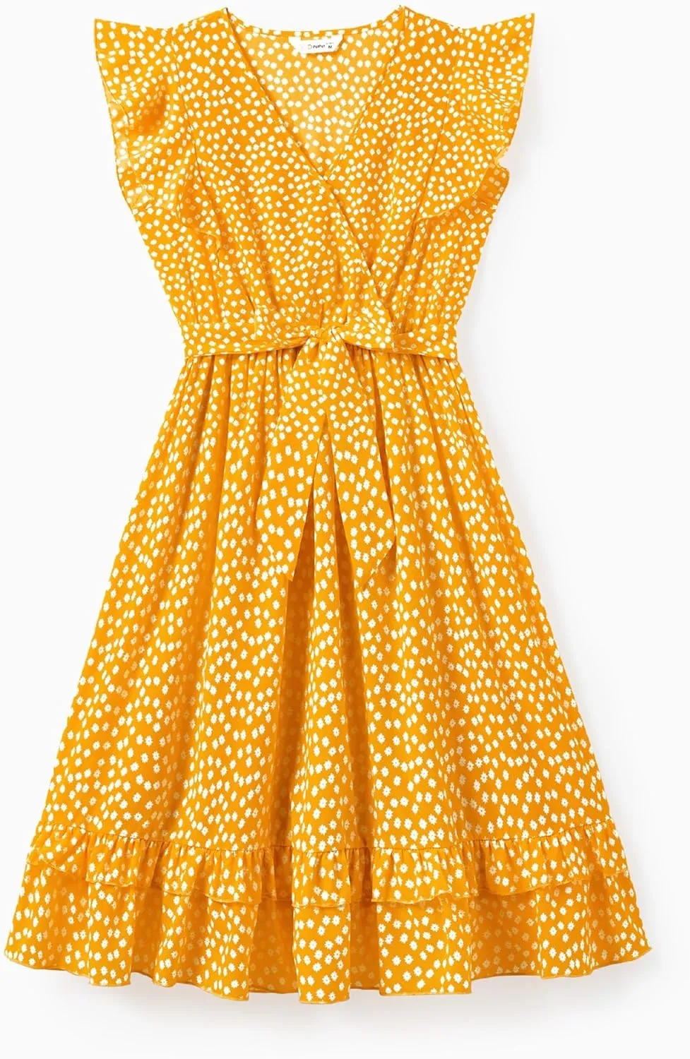 PATPAT Matching Mommy and Me Dresses Outfits Ruffle Flutter Sleeve Polka Dot Pattern Vacation Dresses