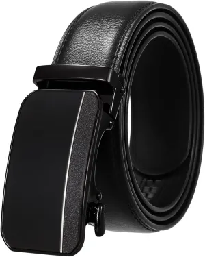 Ratchet Belts for Men Leather Dress Suit Casual Jeans Belts with Automatic Click Buckle (Color : D, Size : 110cm)