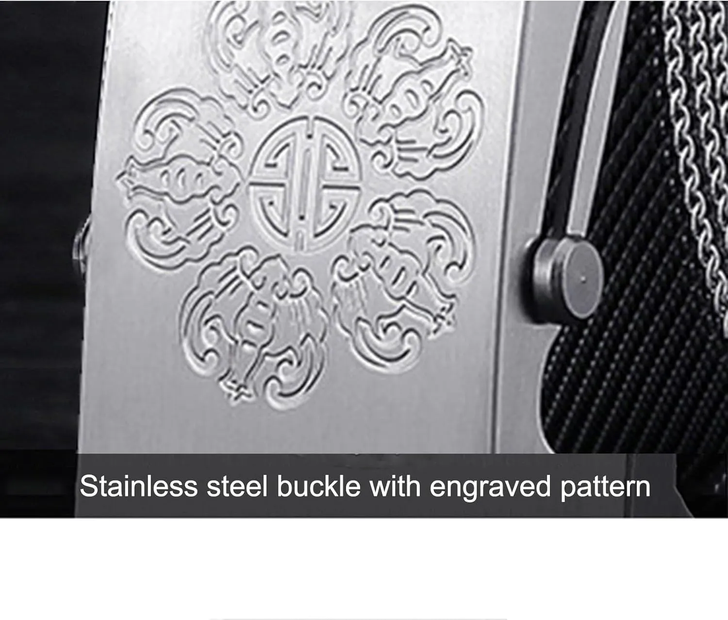 Ratchet Belts for Men Stainless Steel,No Leather Metal Braided Magnetic Belt with Roller Buckle