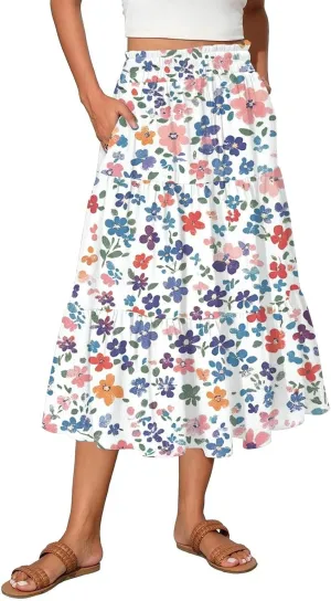 Renaissance Maxi Skirt for Women Boho Flowy Long Skirt High Waist A-Line Design
