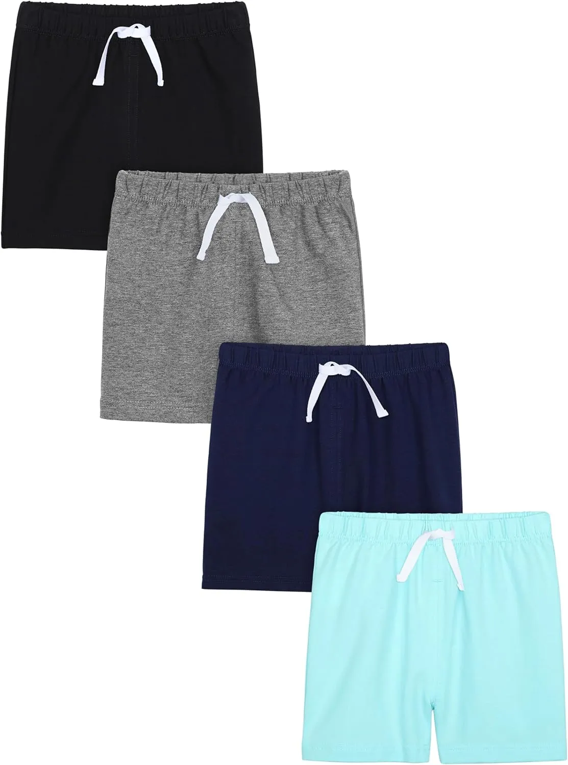 Resinta 4 Pack Baby Boys' Cotton Shorts Baby Casual Shorts Soft Toddler Baby Boys' Pull-On Shorts