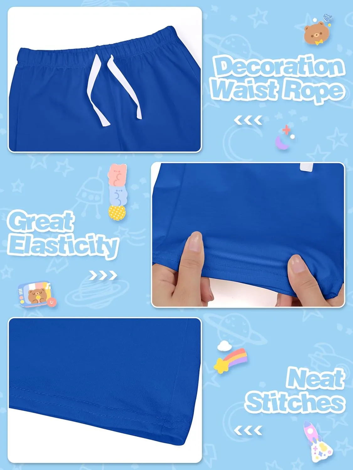 Resinta 4 Pack Baby Boys' Cotton Shorts Baby Casual Shorts Soft Toddler Baby Boys' Pull-On Shorts