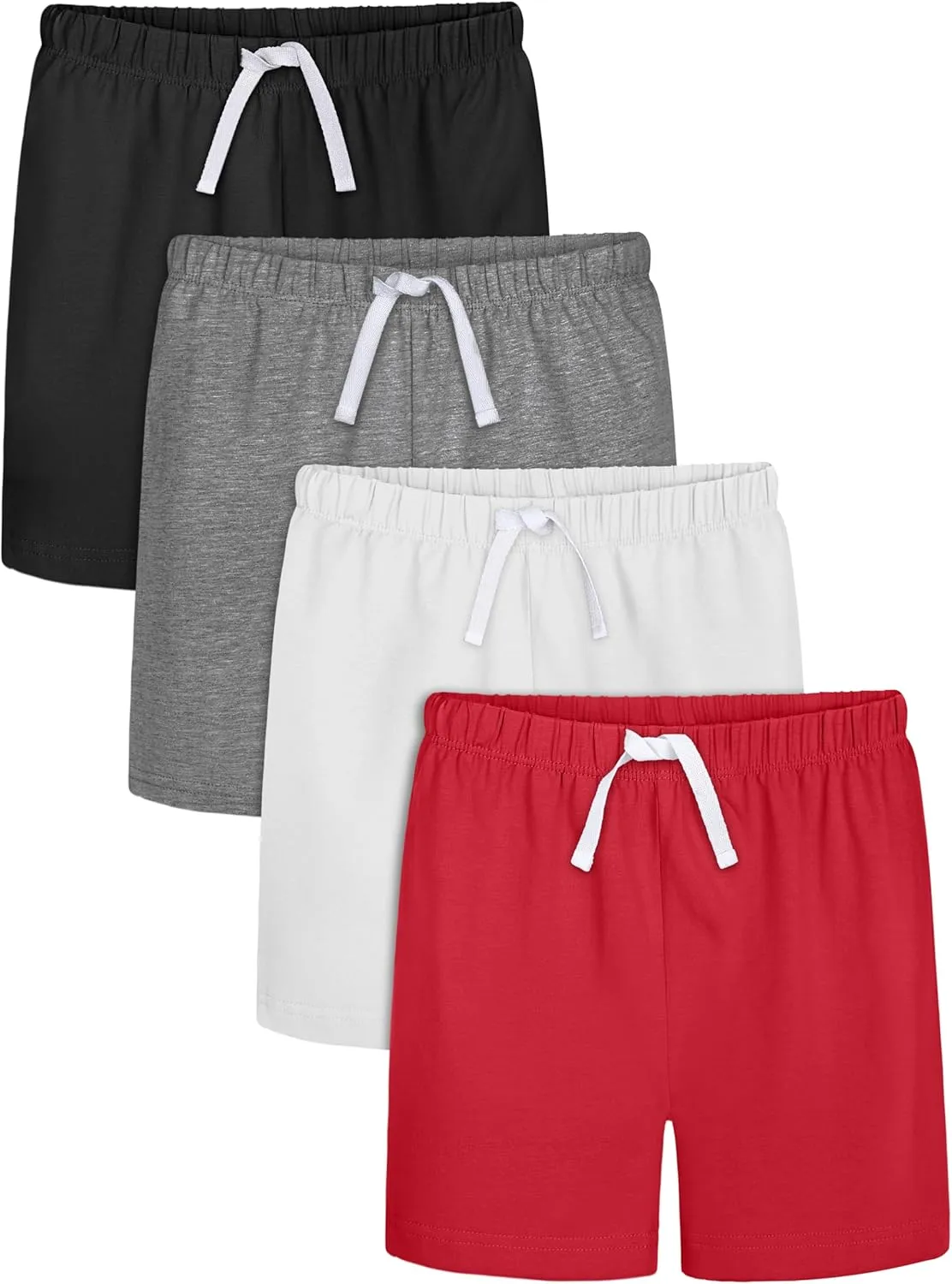 Resinta 4 Pack Toddler Boy Cotton Shorts Boys Casual Shorts Pull-on Shorts Soft Baby Boy Shorts for Summer