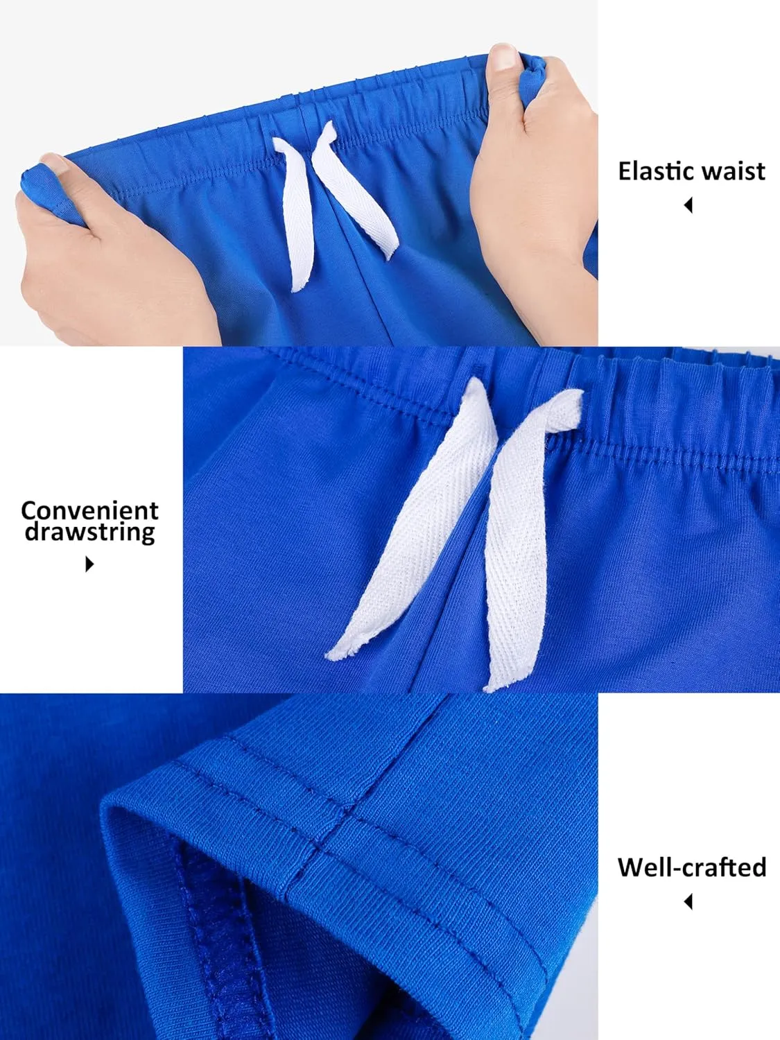Resinta 5 Pack Toddler Boy Shorts Boys Cotton Short Soft Baby Casual Shorts with Drawstring