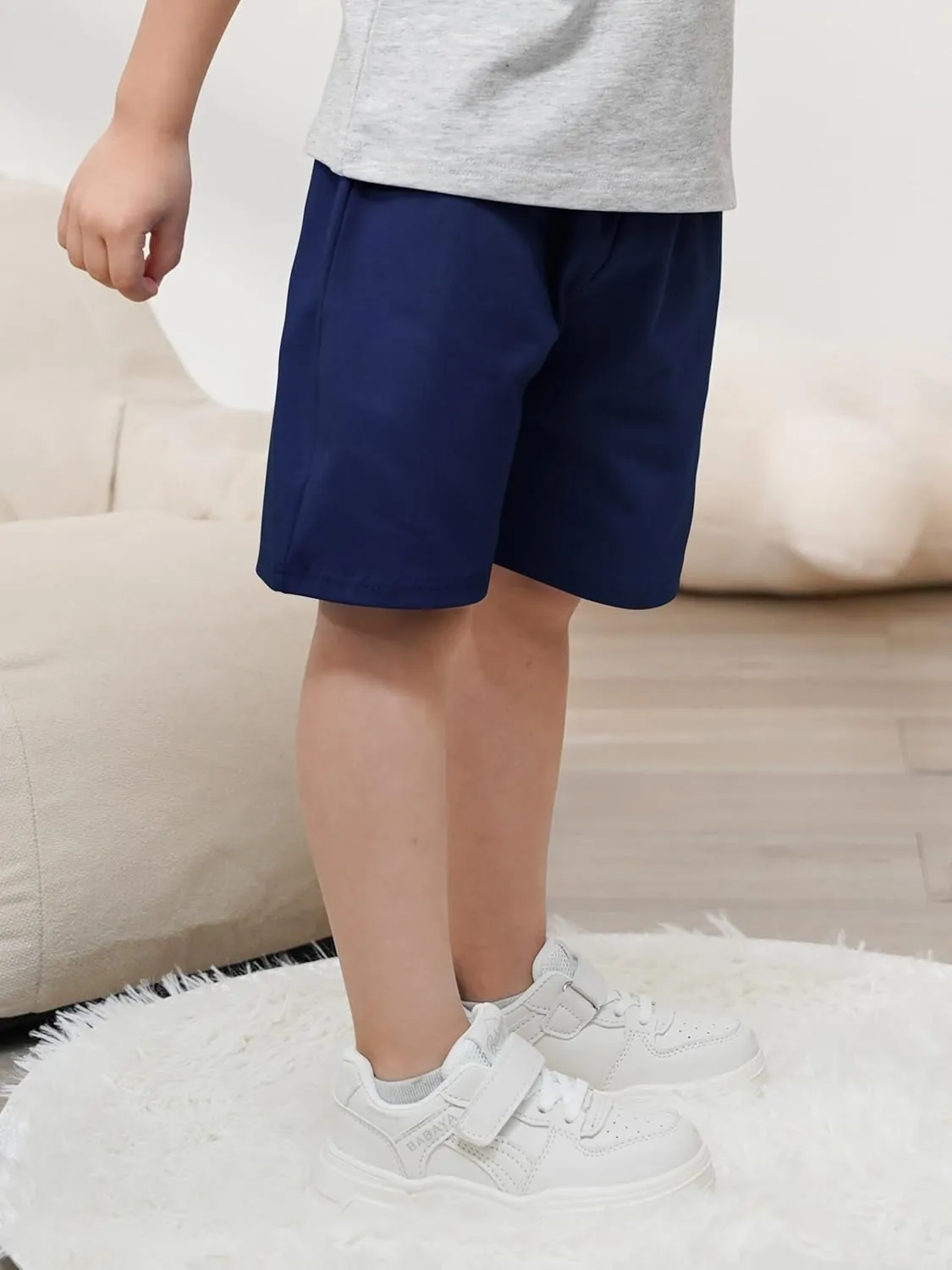 Resinta 5 Pack Toddler Boy Shorts Boys Cotton Short Soft Baby Casual Shorts with Drawstring