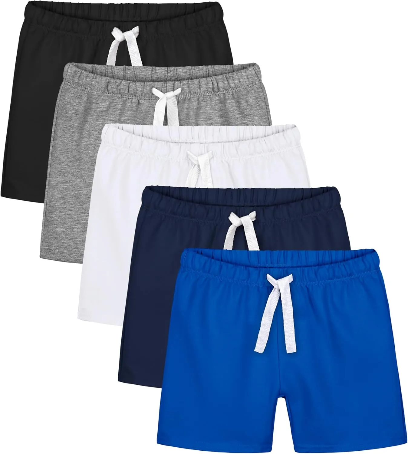 Resinta 5 Pack Toddler Boy Shorts Boys Cotton Short Soft Baby Casual Shorts with Drawstring