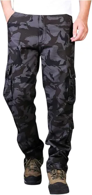 Ripstop Tactical Pants Men's Lightweight Camo Parachute Trousers Hiking Casual Cargo Pants with Multi Pockets