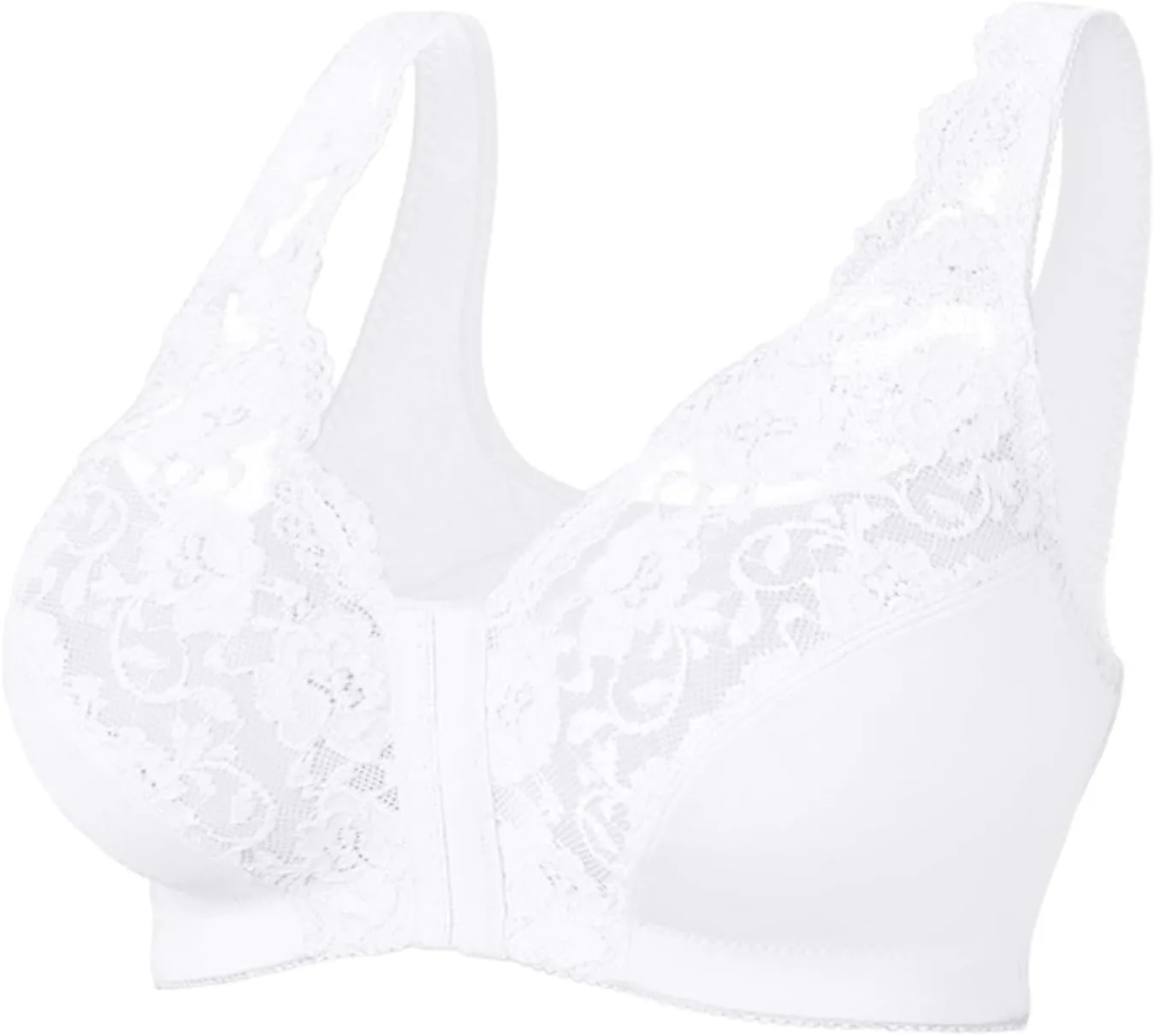 Seamless Bras for Women Front Closure No Underwire Bras Lace Mesh Breathable Push Up Bralette Convenient Comfort Bra