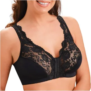 Seamless Bras for Women Front Closure No Underwire Bras Lace Mesh Breathable Push Up Bralette Convenient Comfort Bra