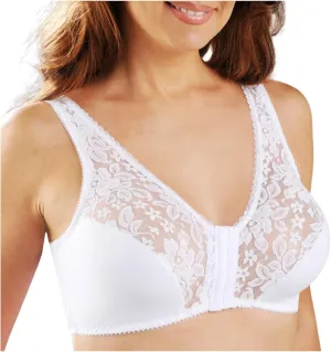 Seamless Bras for Women Front Closure No Underwire Bras Lace Mesh Breathable Push Up Bralette Convenient Comfort Bra