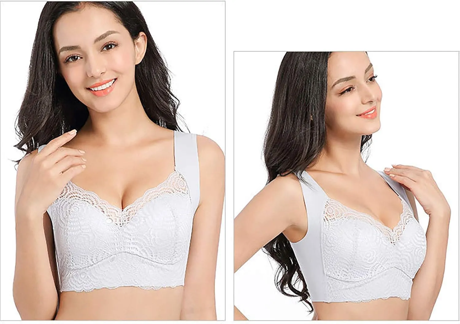 Seamless Bras for Women Padded No Underwire Bras Lace Breathable Push Up Bralette Comfort Bra