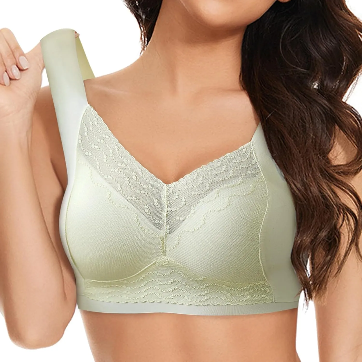 Seamless Sexy Push Up Wireless Bra Plus Size Posture Correcting Bra for Seniors Ice Silk Gathering Bra