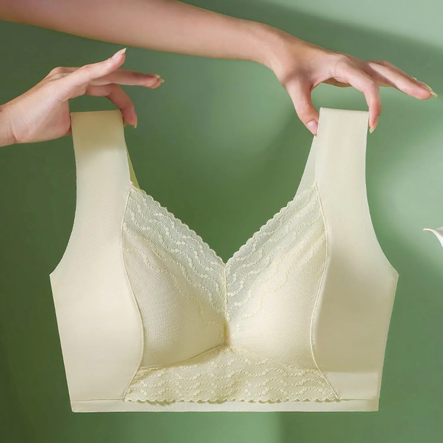 Seamless Sexy Push Up Wireless Bra Plus Size Posture Correcting Bra for Seniors Ice Silk Gathering Bra
