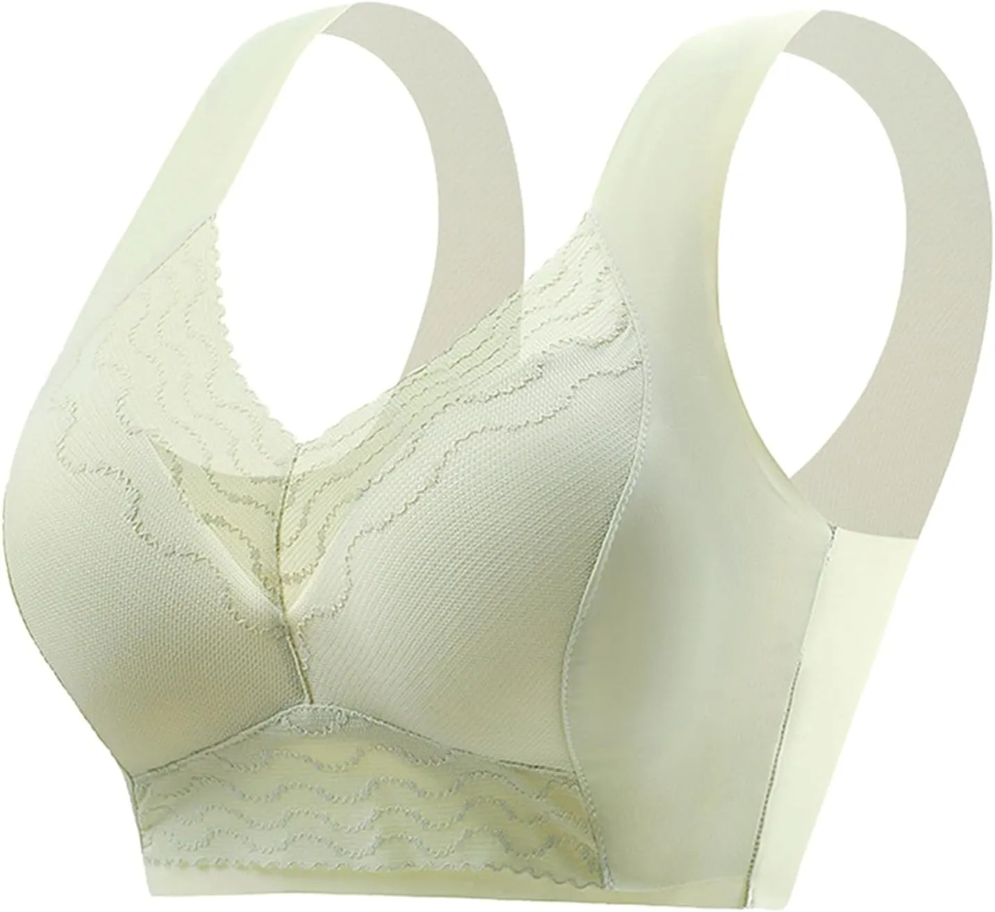 Seamless Sexy Push Up Wireless Bra Plus Size Posture Correcting Bra for Seniors Ice Silk Gathering Bra