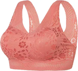 Seamless Wirefree Bras for Women Comfortable Padded Back Smoothing Bra Plus Size for Large Breasts