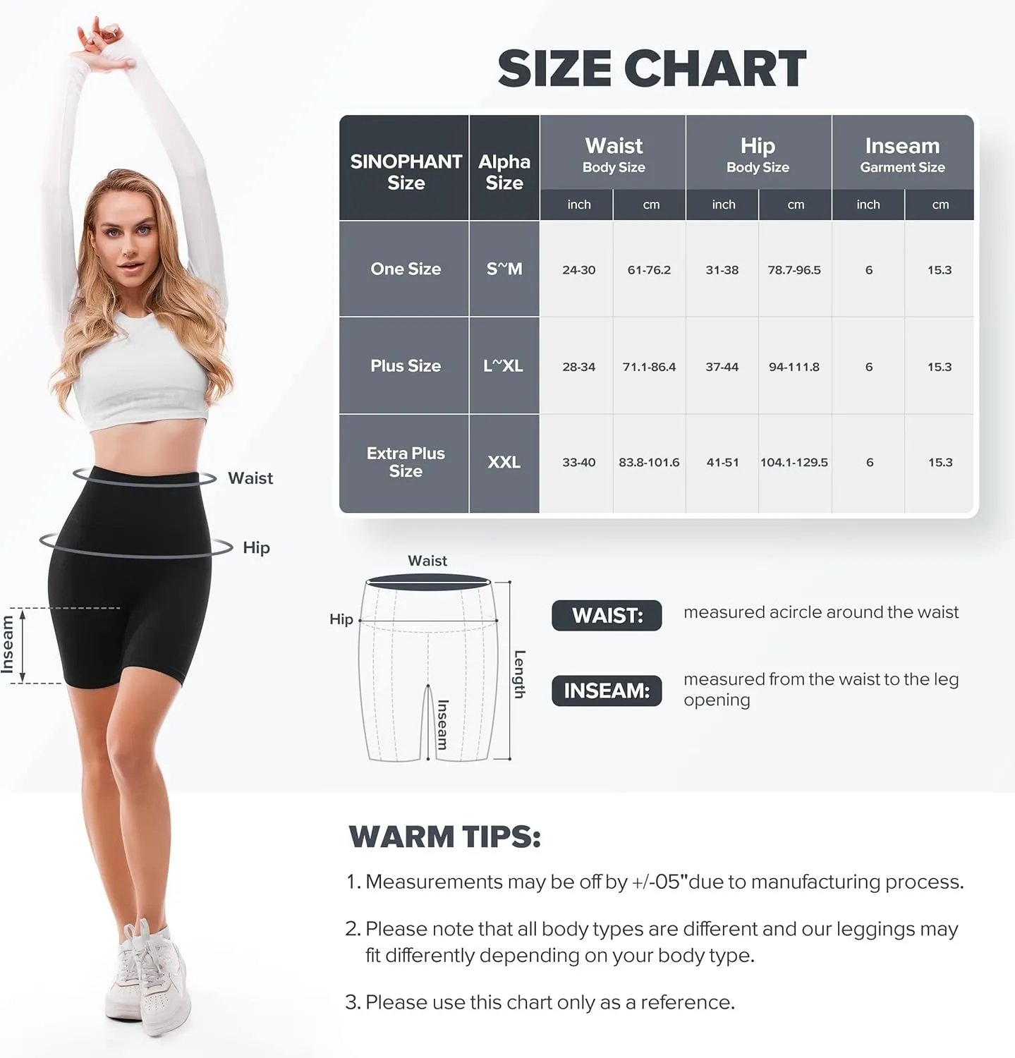SINOPHANT High Waisted Women Biker Shorts - 6” Buttery Soft Elastic Tummy Control Shorts for Gym, Yoga, Workout