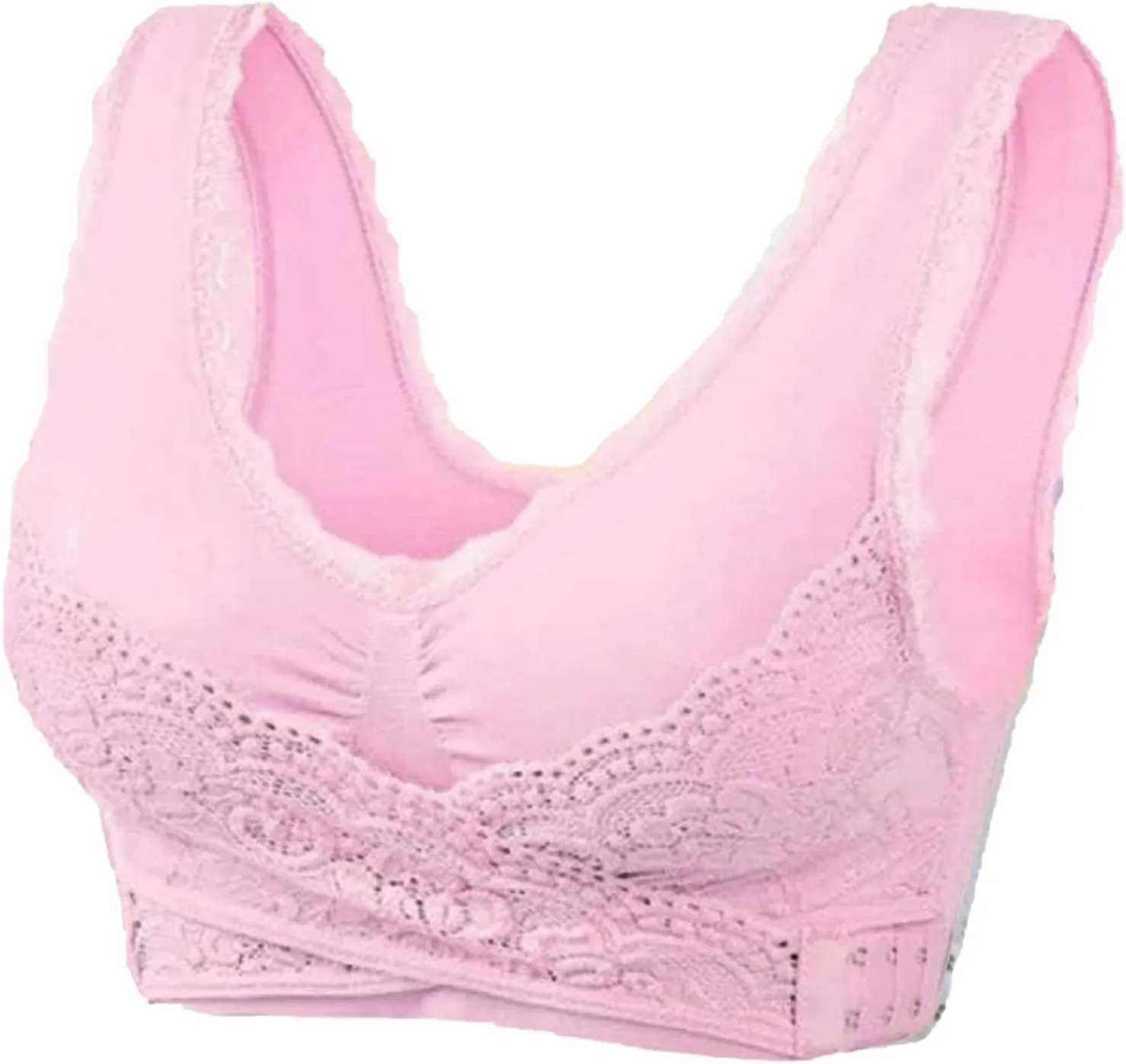 Sports Bras for Women Front Criss Cross Bras Side Buckle Lace Sports Bras Wireless Push Up Seamless Bra with Removable Pad