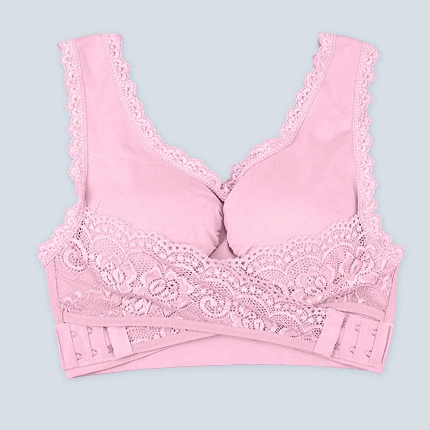 Sports Bras for Women Front Criss Cross Bras Side Buckle Lace Sports Bras Wireless Push Up Seamless Bra with Removable Pad