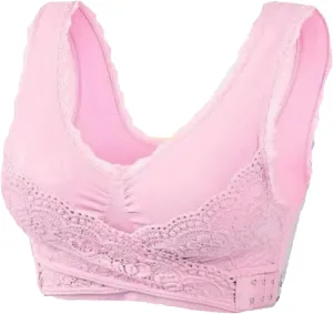 Sports Bras for Women Front Criss Cross Bras Side Buckle Lace Sports Bras Wireless Push Up Seamless Bra with Removable Pad