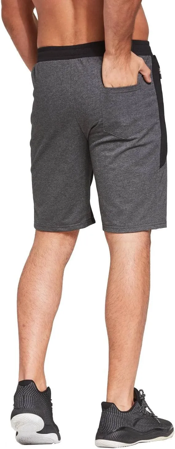 STICKON Mens Shorts Casual Classic Fit Drawstring Summer Beach Shorts with Zipper Pockets