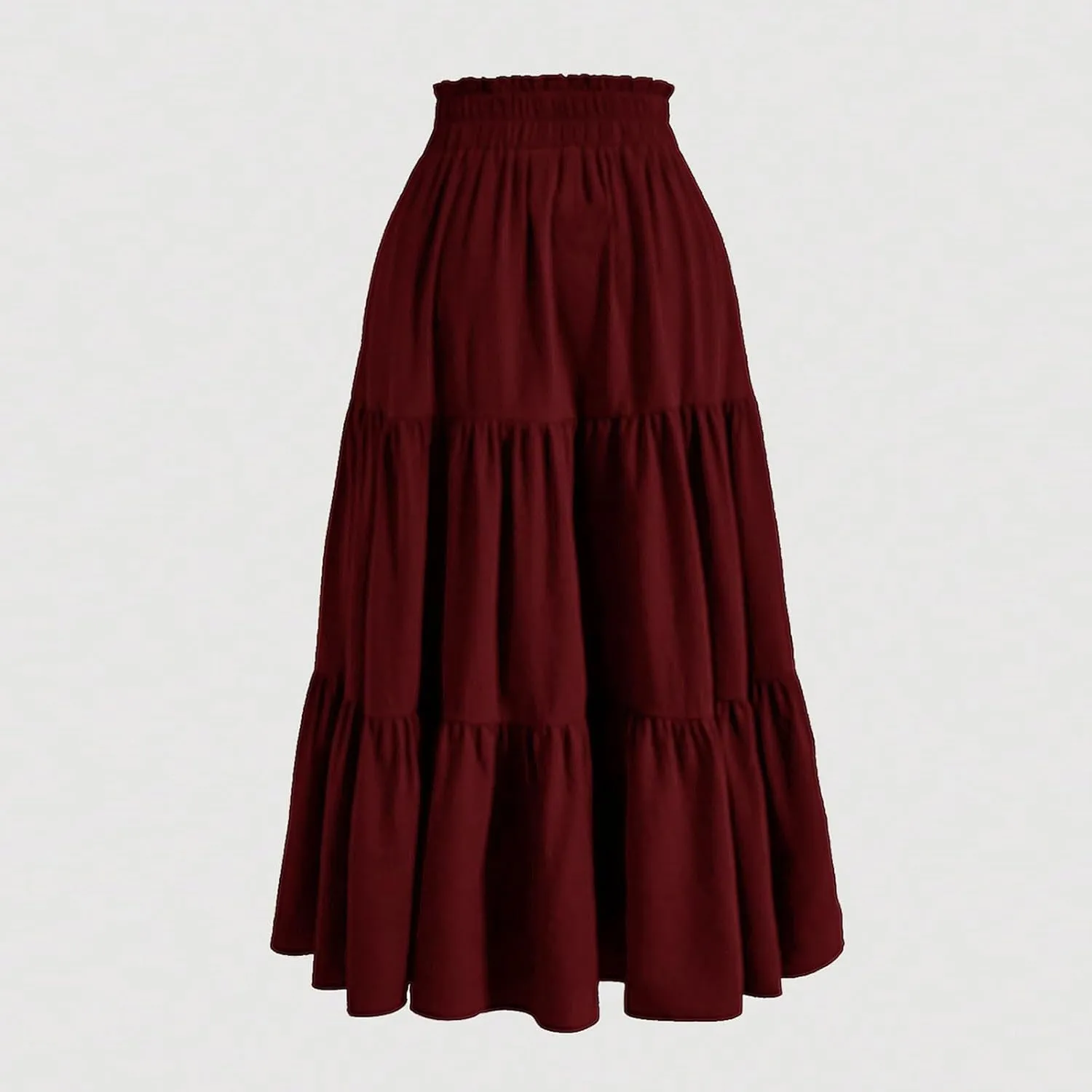 Summer Skirts for Women 2025 Maxi Skirt A Line Floral Skirts Tiered Elastic High Waisted Tie Front Ruffle Hem Skorts