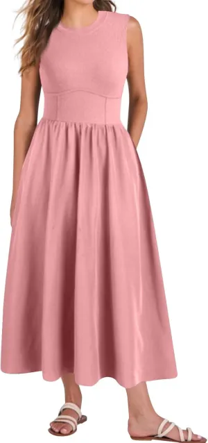 Sun Dresses Women Tank Dress Summer Midi Dress High Waist Wrap Dresses Sleeveless Boho A Line 2025 with Pockets