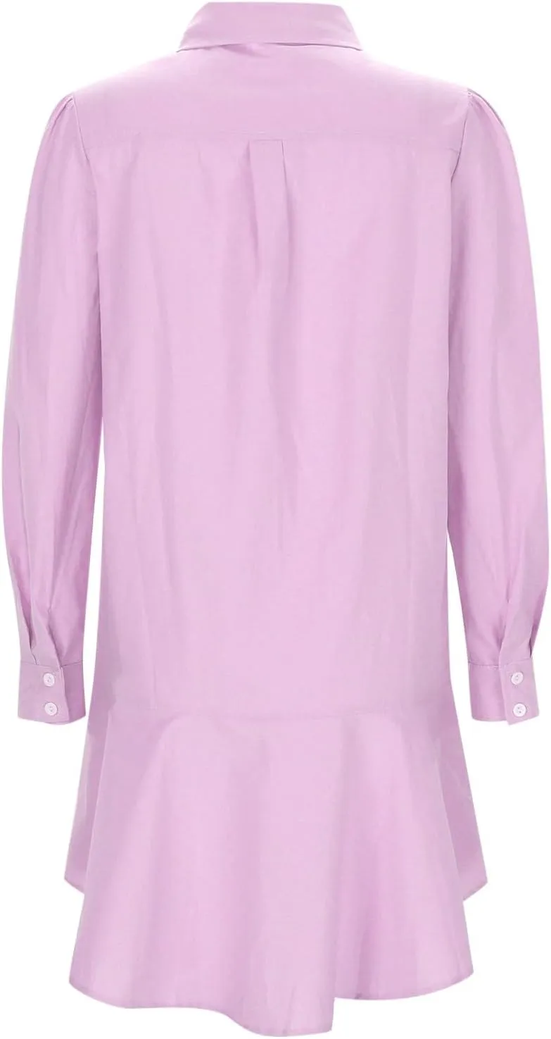 Swim Cover up for Women 2025 Summer Ruffle Sleeve Solid Color Button Down Shift Dresses with Pockets Beach Cover up