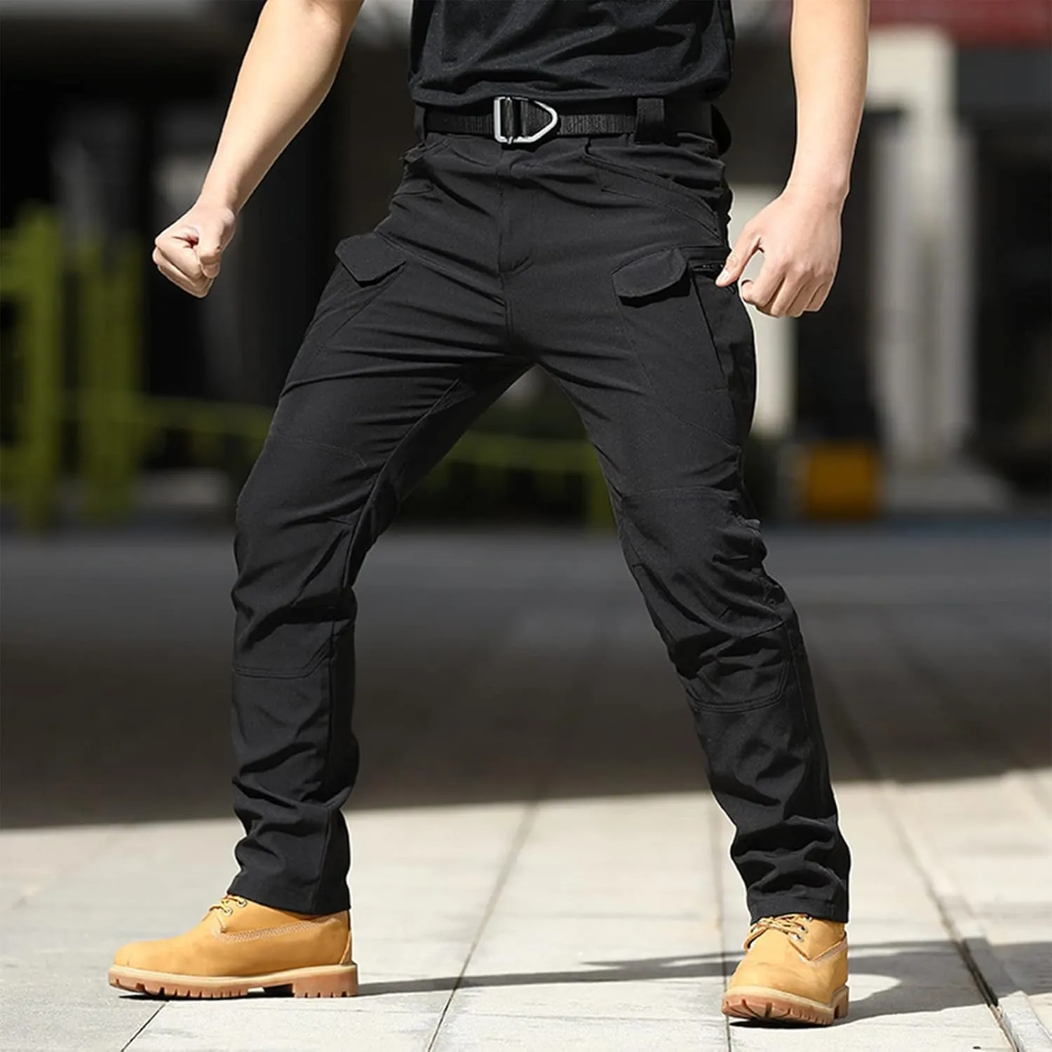 Tactical Pants for Men Waterproof Straight Leg Lightweight Work Pants Breathable Baggy Cargo Pants with Pockets