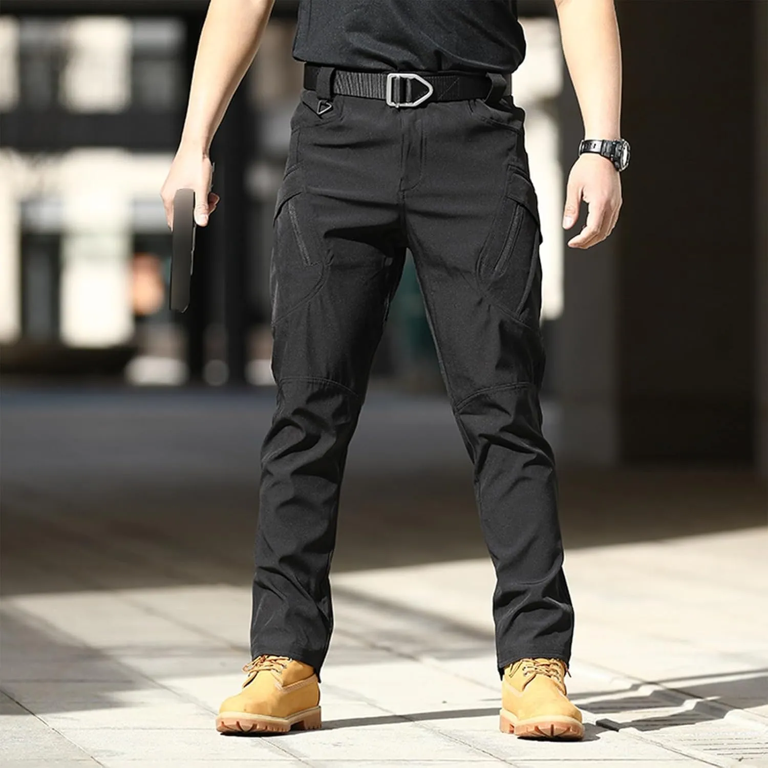 Tactical Pants for Men Waterproof Straight Leg Lightweight Work Pants Breathable Baggy Cargo Pants with Pockets
