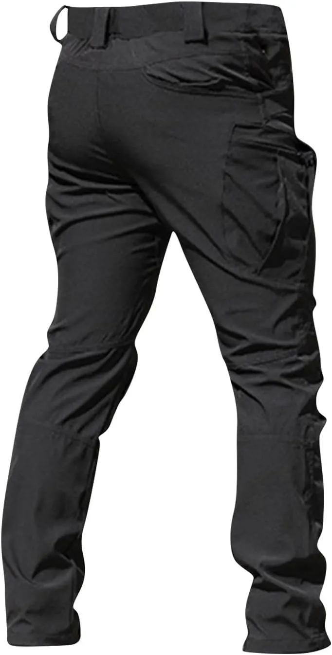 Tactical Pants for Men Waterproof Straight Leg Lightweight Work Pants Breathable Baggy Cargo Pants with Pockets