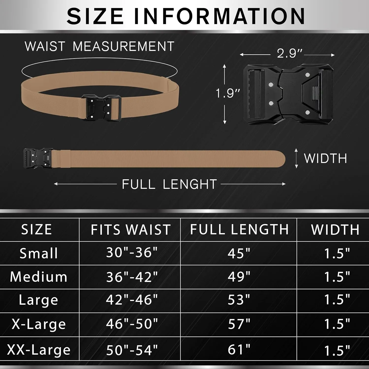 TECEUM Tactical Belt – Heavy-Duty & Quick Release – Military, Work, Rigger, Duty & Utility Belt for Men